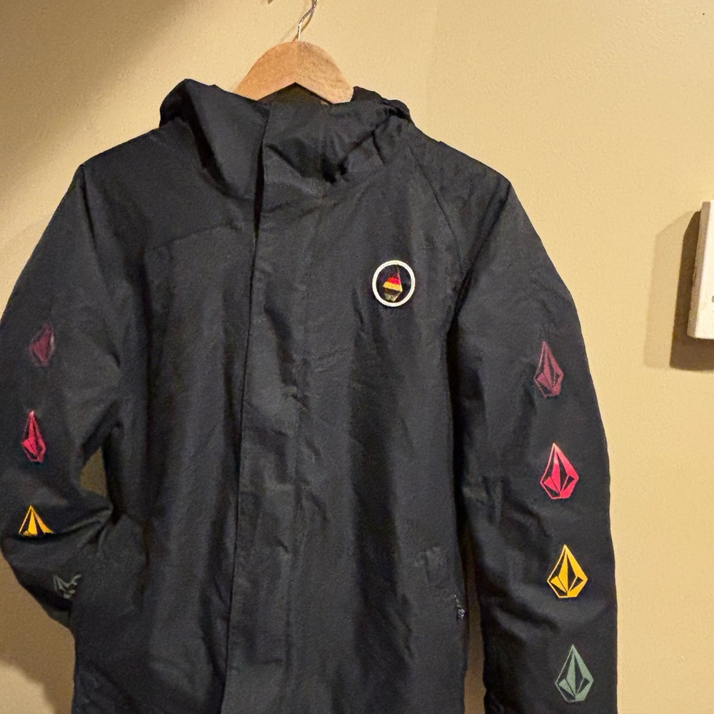 Volcom Black Performance Jacket with Multicolor Accents